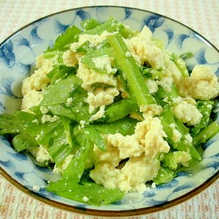 豆腐と春菊の塩麹和え